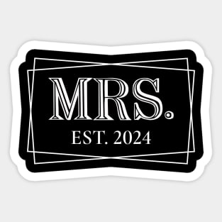 Mrs Est. 2024 Couples Matching Mr & Mrs Sticker